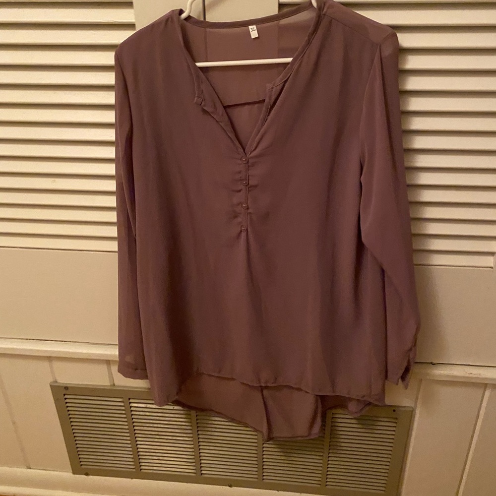 Tan Henley type blouse
